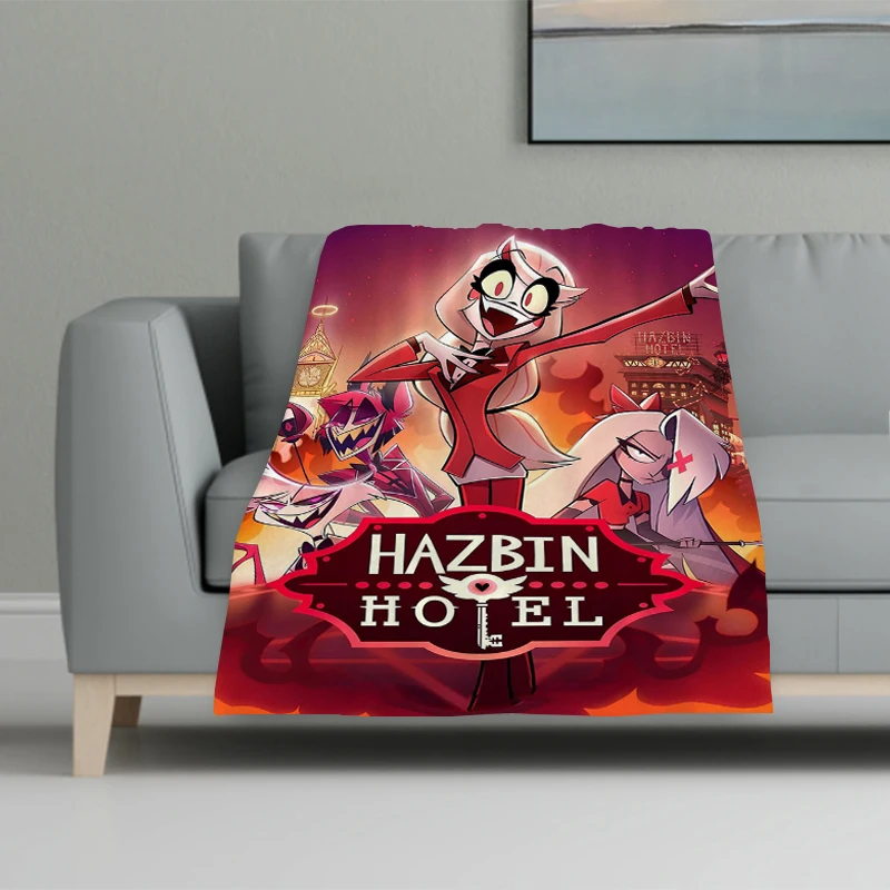 

H-Hazbin Anime HotelS Sofa Blankets for Bed Warm Winter Blanket Furry Bedspread the Knee Baby & Throws Bedspreads Camping Fleece