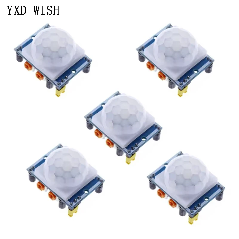 5pcs HC-SR501 Adjust IR Pyroelectric Infrared Mini PIR Human Sensor Module Motion Sensors SR501 Detector Module For arduino
