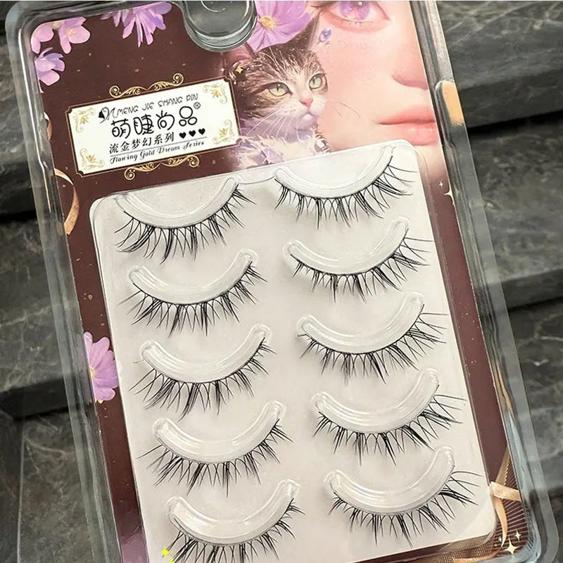 Ciglia di volpe Ciglia finte con angoli esterni estesi Strisce di ciglia Terrier nere Ciglia finte finte Ciglia Manga