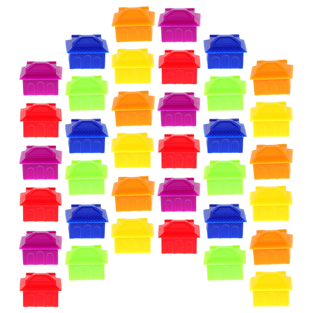 

120pcs Board Game Accessories 6 Colors House Tokens Replacement Gaming Pieces Smooth Plastic Chess Parts