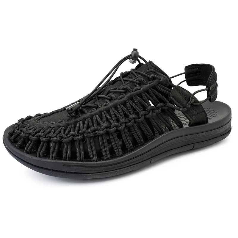 YUYIN Summer New Men's Sandals Brand Weaving Design Beach Sandals Outdoor Women's Flat Sandals Breathable Summer Casual Shoes 1