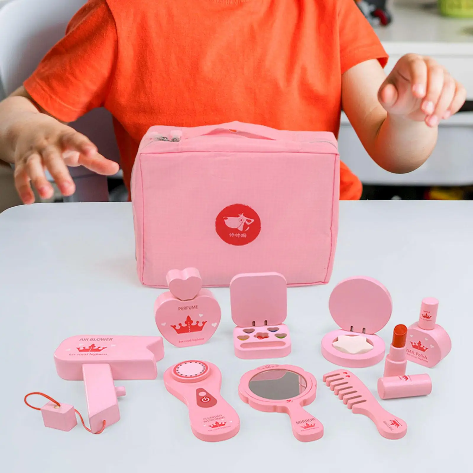 

Kids Play Makeup Set Fashion Washable with Handbag Role Play Vanity Set Dressing Table Toy for Children Little Girls Gifts