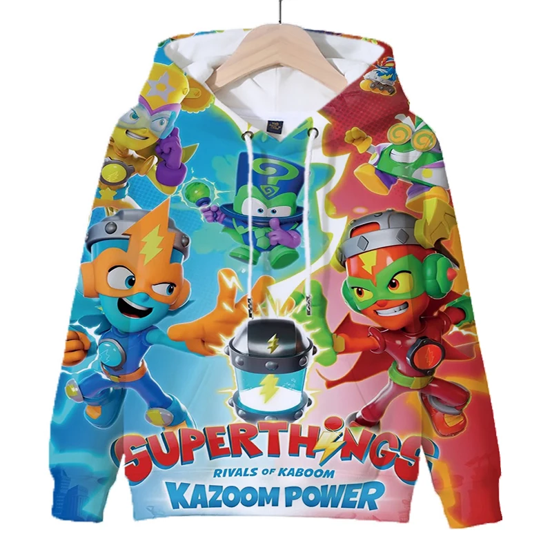 Children SuperThings Hoodie Boys Tops Girls Cartoon Pullover Kids Clothes Superzings Sweatshirt Spring Autumn Harajuku Tracksuit