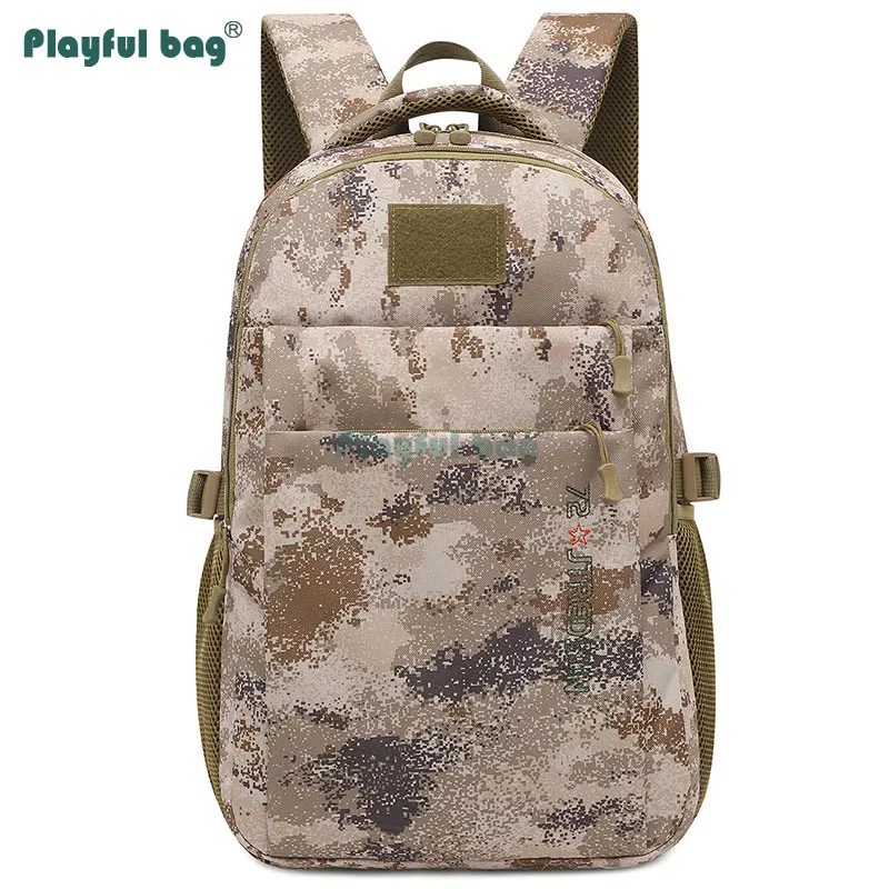 Playful bag Large-capacity camouflage bag Wear-resistant Backpack Outdoor laptop bag Mountaineering Waterproof AVA49