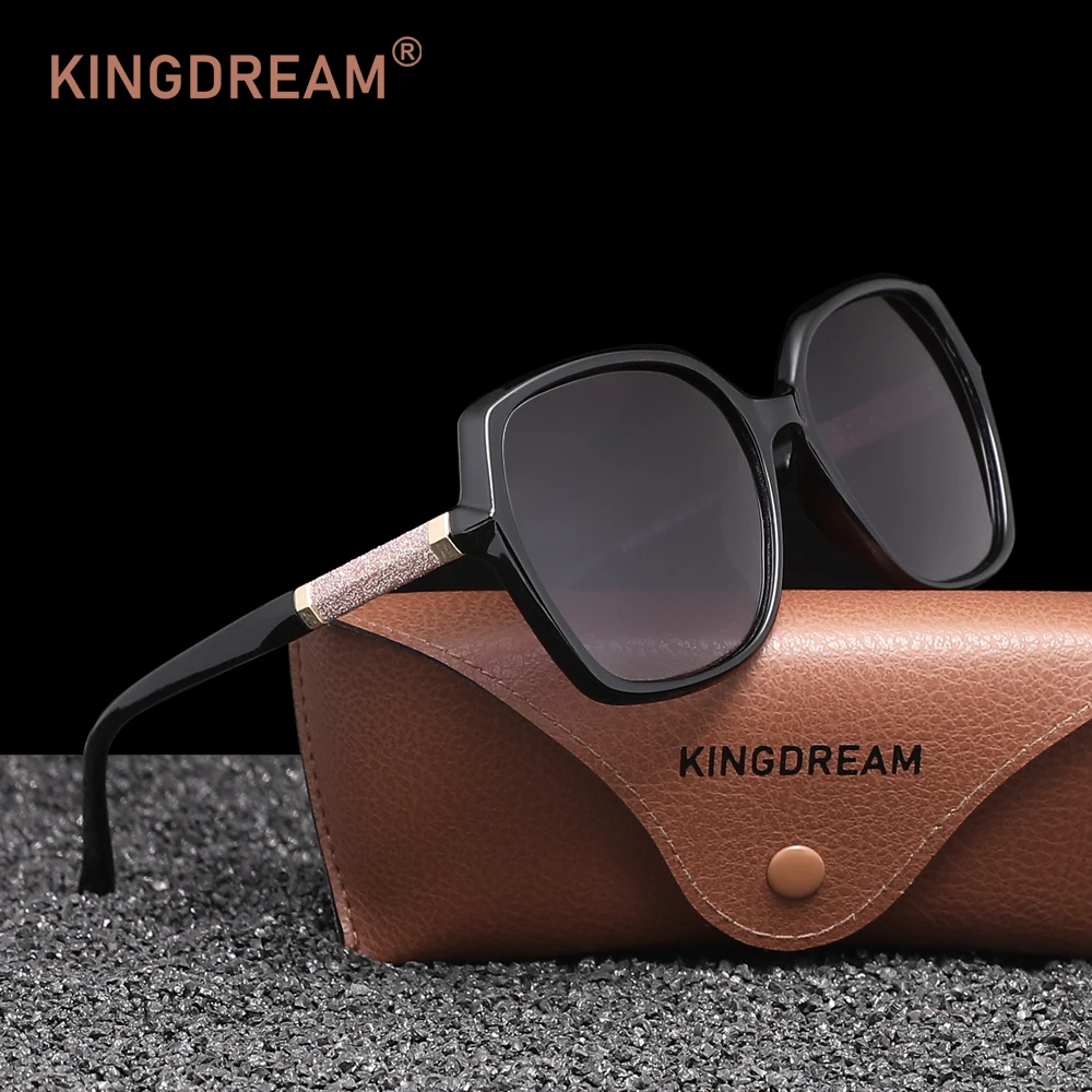 KINGDREAM Design Sonnenbrille für Damen, polarisiert, Vintage, großer Rahmen, Street-Sonnenbrille für Damen ﻿ Reisebrille UV400