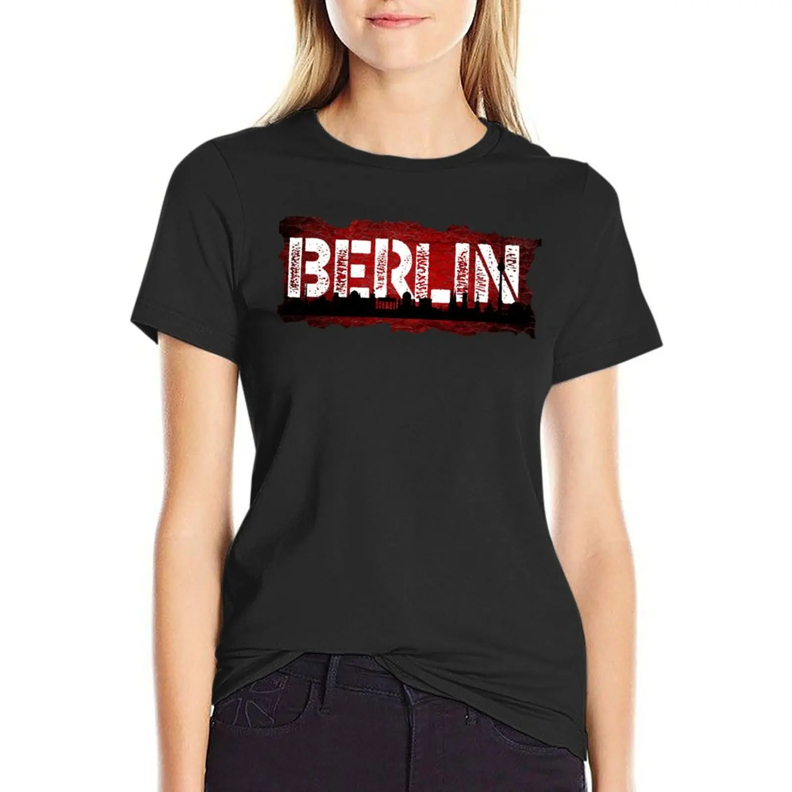 Berlin my city T-Shirt plus sizes korean fashion Female clothing animal print shirt for girls luxury designer clothing Women