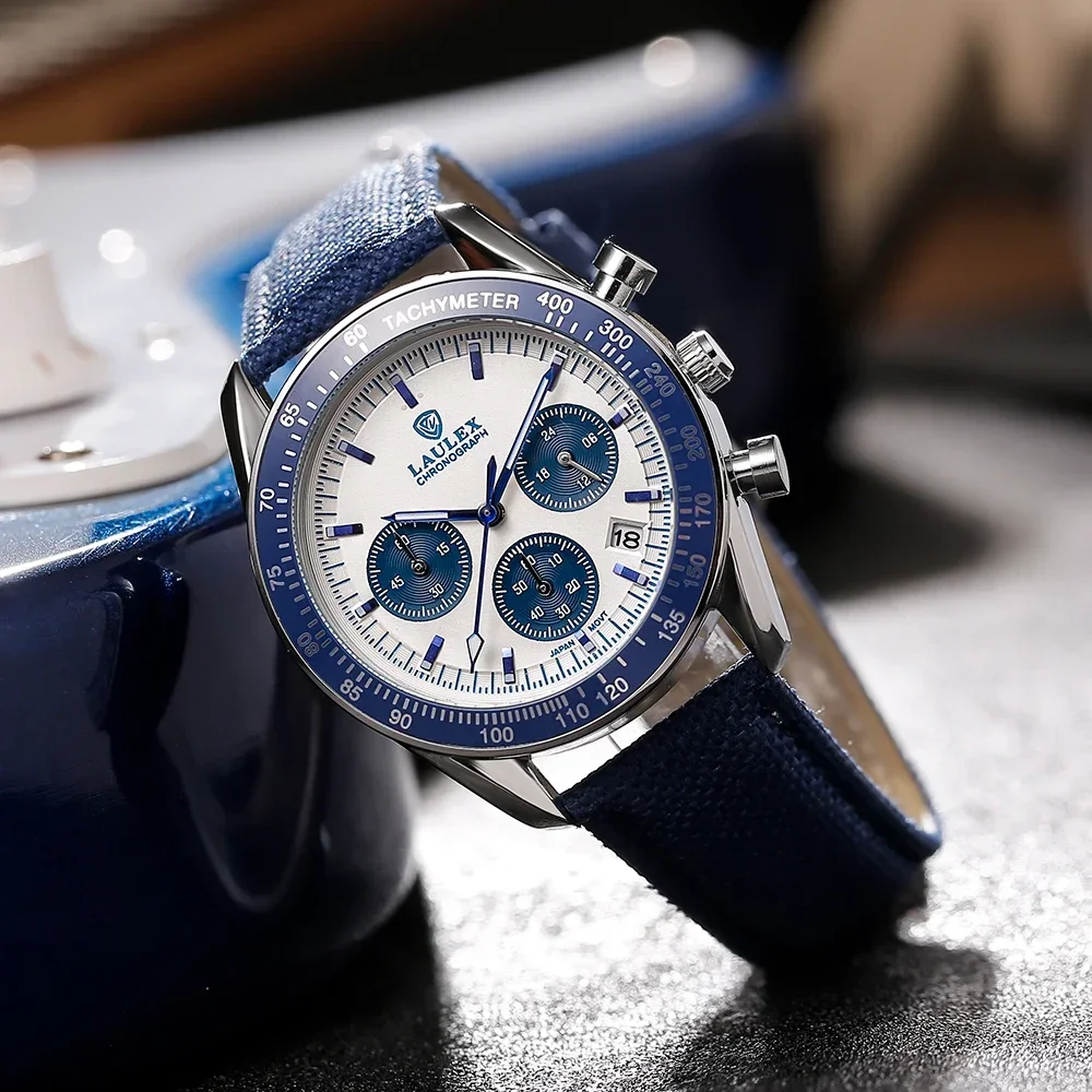2024 LAULEX роскошный топ AAA многофункциональный хронограф 30 м водонепроницаемые модные деловые кварцевые часы из нержавеющей стали