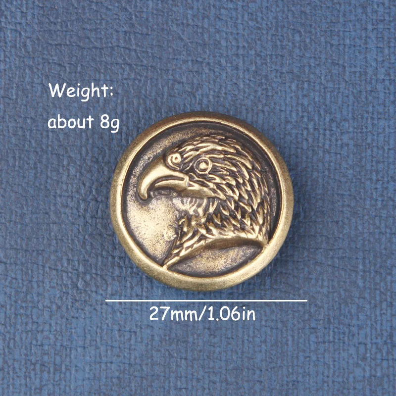 Brass Eagle Head Decorative Buckle Retro Fashion Wallet Rivet Button DIY Leather Bag Backpack Belt Screw Buckle Accessories Gift