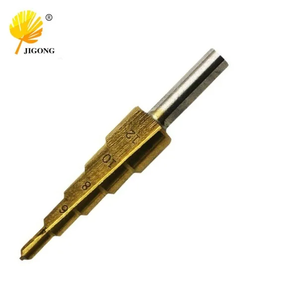 

Triangular straight groove shank step drilling 4-12 pagoda bit step drilling open reamer pv plate iron plate aluminum plate dril