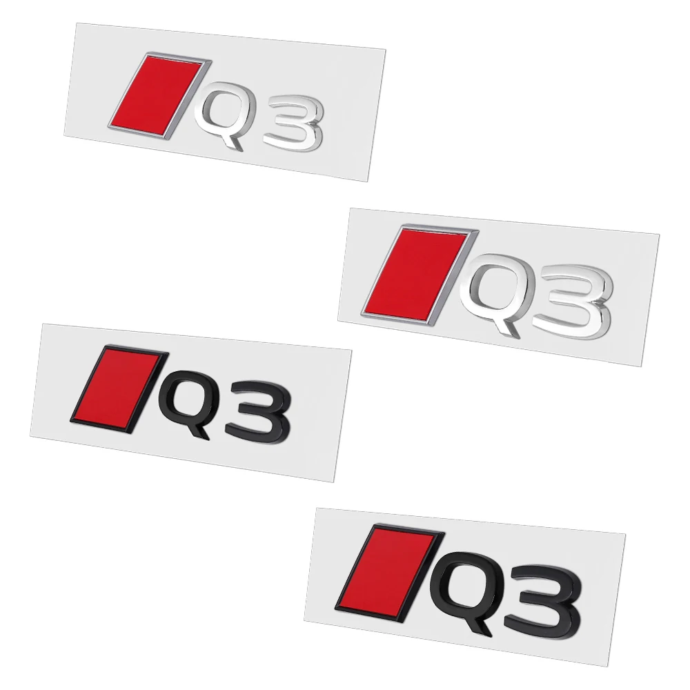 3D Aluminium Emblem Aufkleber für Audi Q3 Q4 Q5 Q6 Q7 Q8 – Auto-Styling Heckklappen-Emblem Dekoration Autozubehör – Detail 7