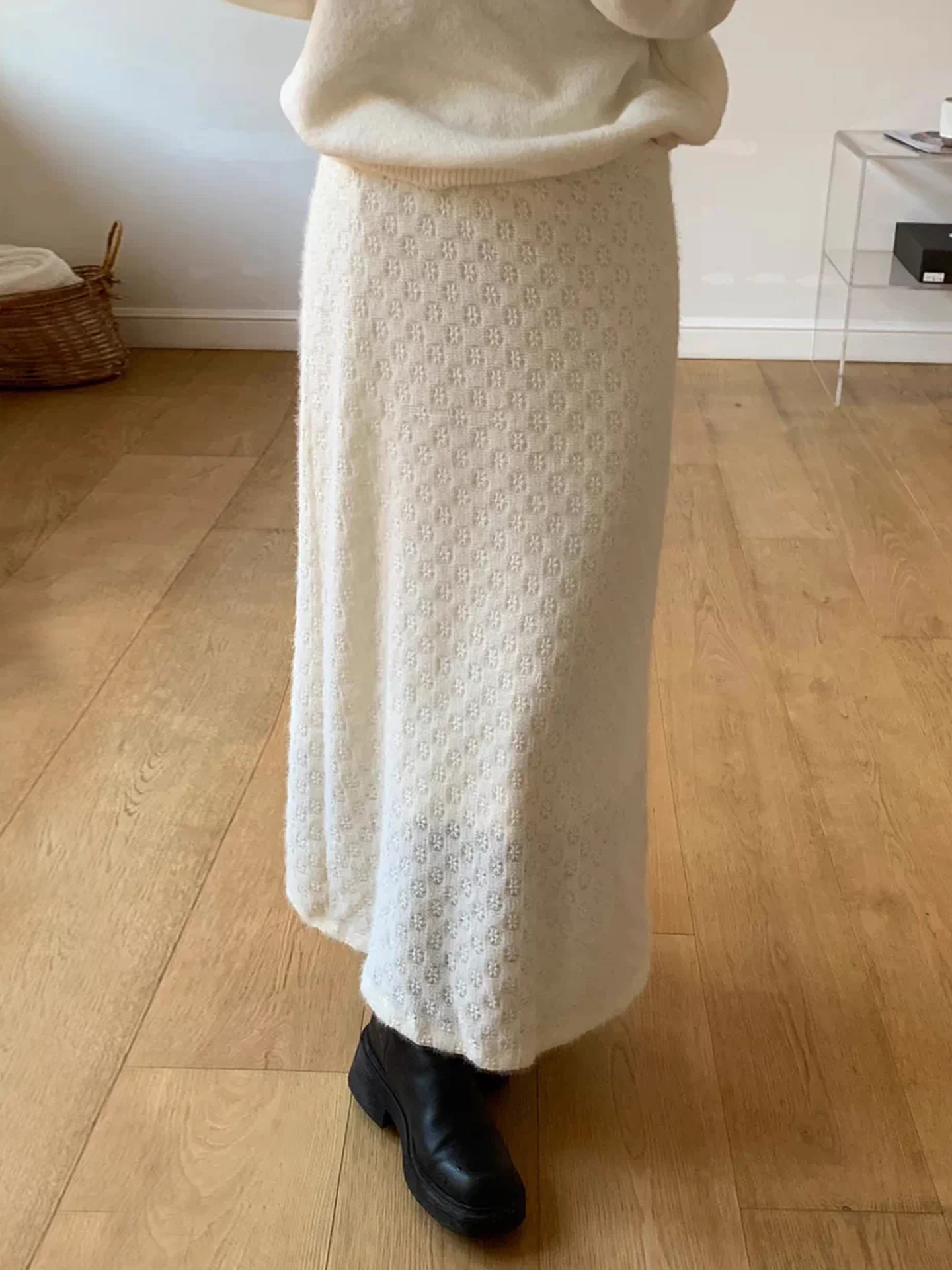 

Прямая юбка-труба Ele с вырезами для женщин, цветная облегающая длинная юбка с эластичной резинкой на талии, корейская юбка для поездок на работу