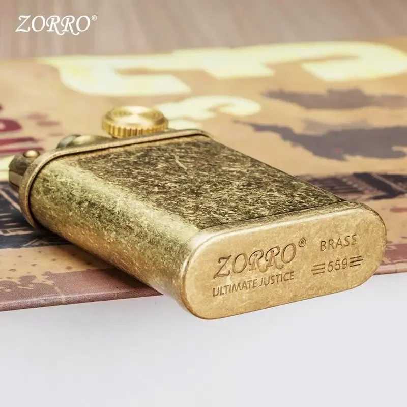 Zorro Brass KeroseneOpen Flame Lighter Personality Vintage Windproof Portable  Lift arm Lighter Collectible Gift For Friends