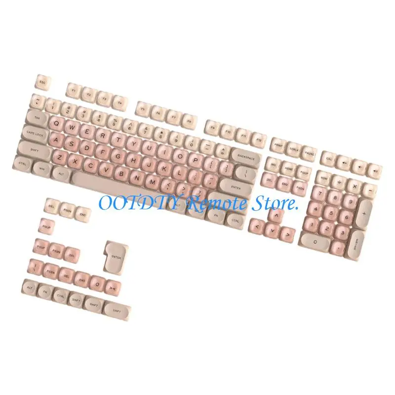  Keyboard Replacement XDA Keycap Set with 128Key Layout Coverage and Printed Text for Typing Areas and Desk Styling