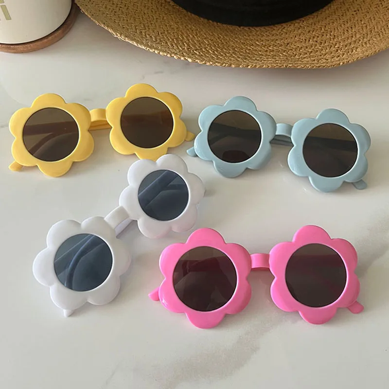 Children Cute Flowers Sunglasses Sunscreen Polarised Kawaii UV Protection Outdoor Beach Holiday Glasses Birthday Party Eyewear