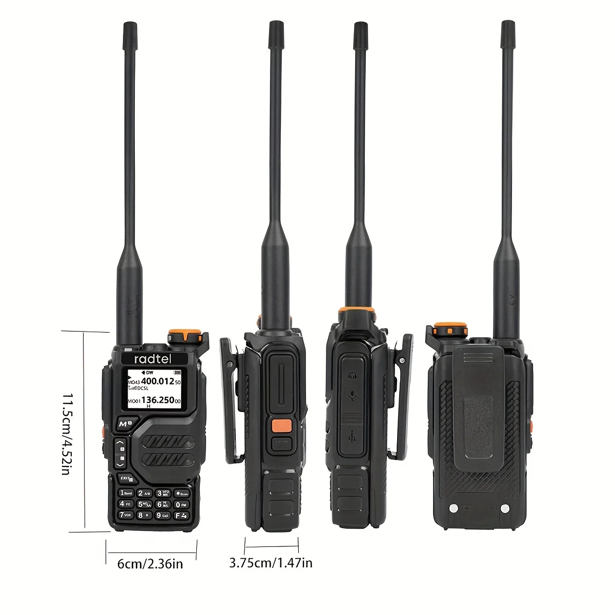 Radtel RT-590 Air Band Walkie Talkie Amateur Ham Estación de radio bidireccional UHF VHF 200CH Banda completa HT con canal NOAA AM Satcom