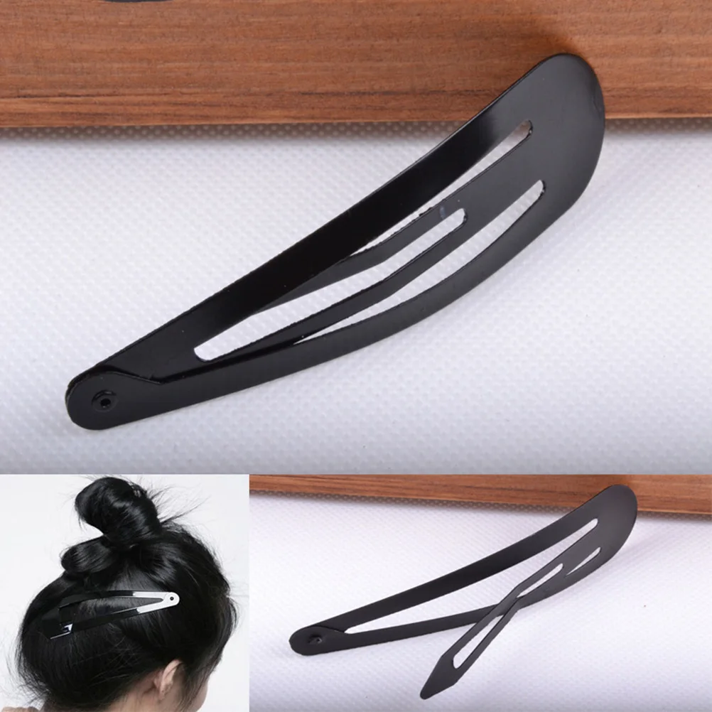 

50pcs Clips Barrettes Snap Metal Black Set School Hair Barrettes Daily Wear Accessories Party Gift