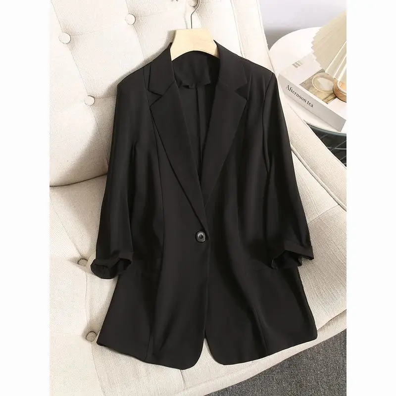 الأبيض الصيف رقيقة رداء غير رسمية Jaet المرأة حجم صغير 2024 جديد سبعة Sve بلوزة من الشيفون الإنتاج الصيني السيدات Faion