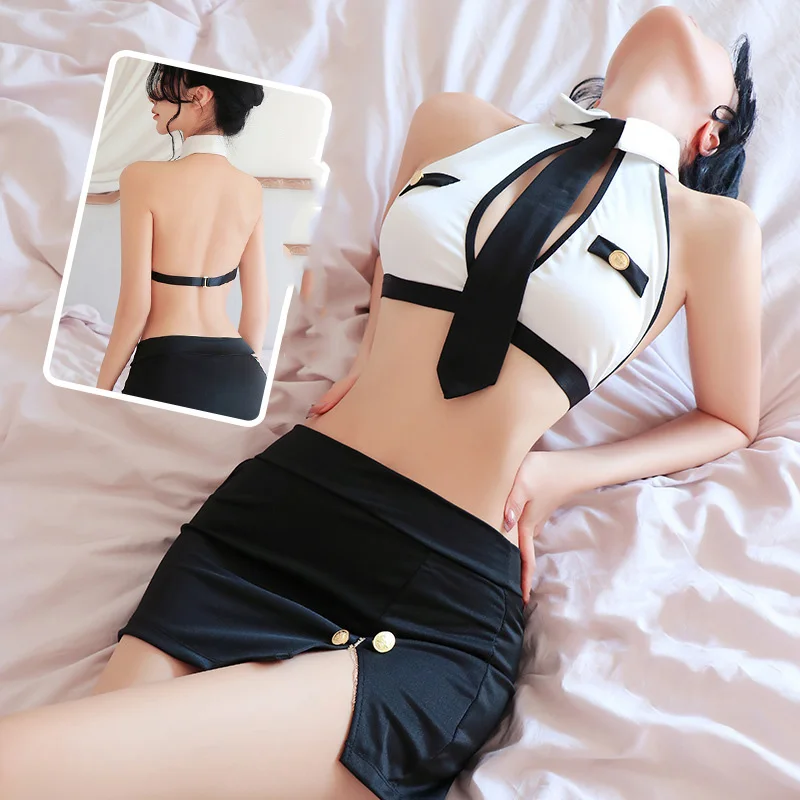 Women's Tights Women Tightening Cosplay Secretary OL Uniform Role-playing Flight Attendant Buttocks Skirt Sexy Women's Costume