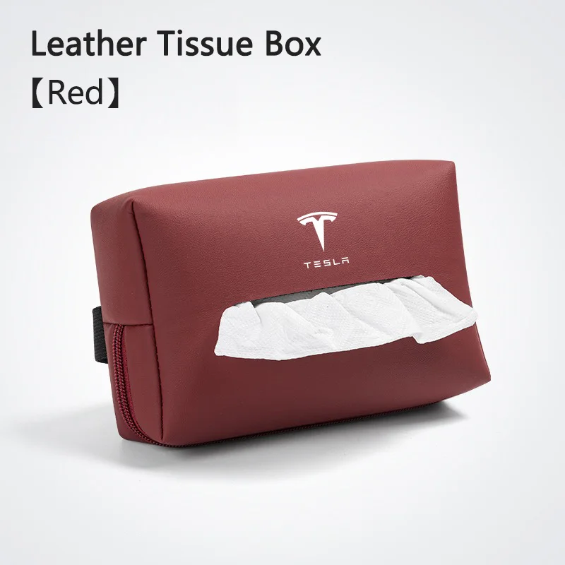 Car Interior Tissue Bag Seat Back Tissue Storage Box Holder Accessories For Tesla Model 3 Model S X Model Y Roadster SpaceX