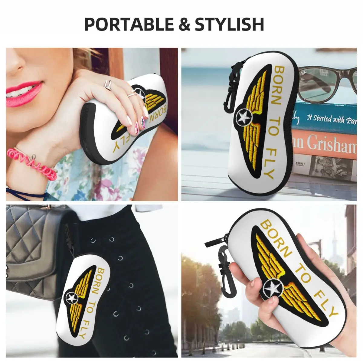 مخصص ولد ليطير الطيران الطيار نظارات حالة أنيقة الطيران الطيران الطيار شل النظارات حالة النظارات الشمسية مربع