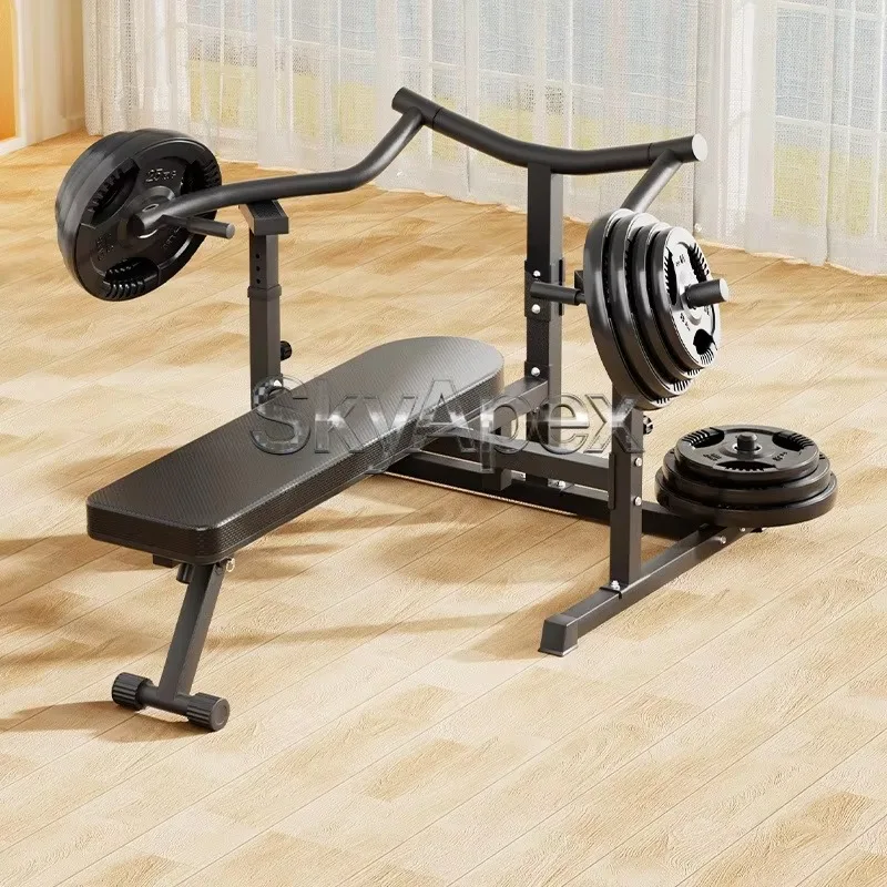 Multifunctional foldable adjustable bench press metal structure counterweight plate storage home fitness Heavy Duty Stable