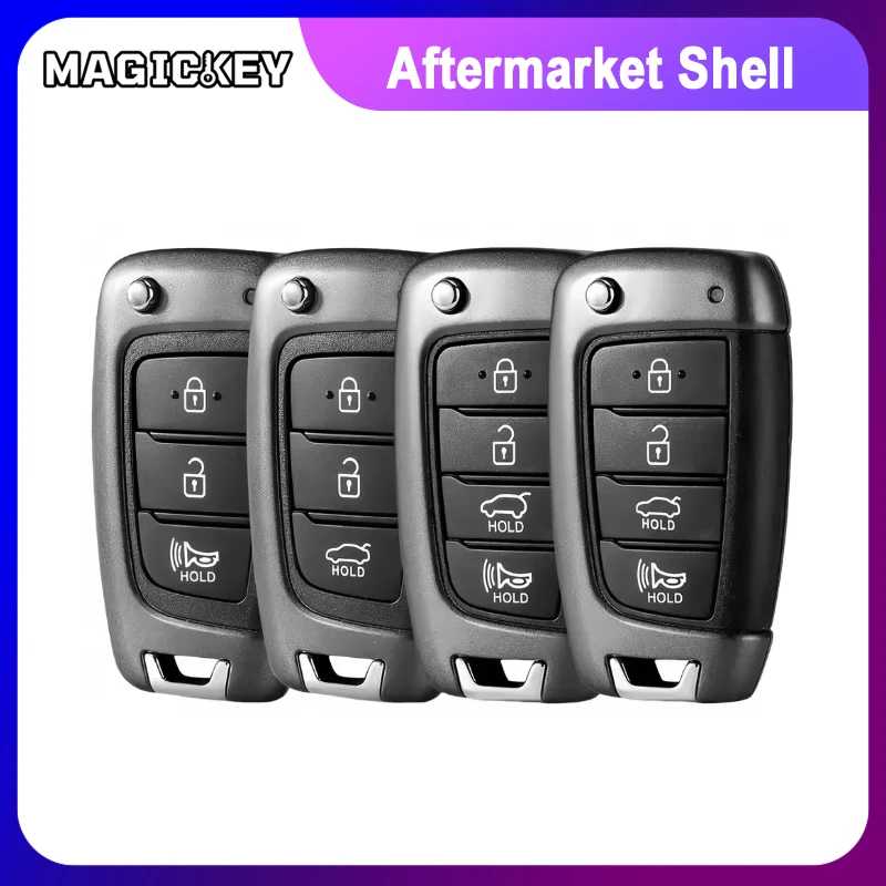 1PCS 3/4 Button Flip Remote Car Key Shell Case For Hyundai Accent Elantra Kona Santa Fe Tucson Veloster Accessories fob