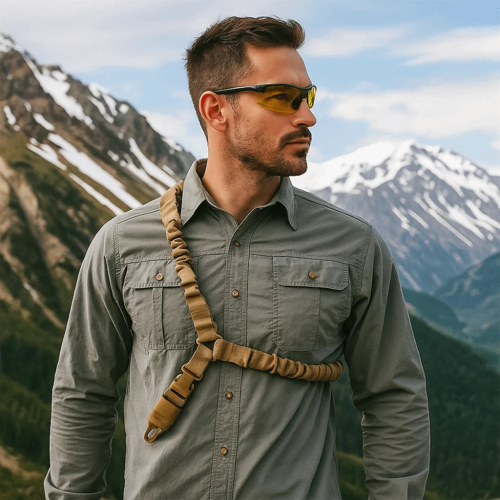 

American Style Single-Point Sling Strap Adjustable with Shoulder Pad Safety Rope Belt Quick-Release Heavy-Duty