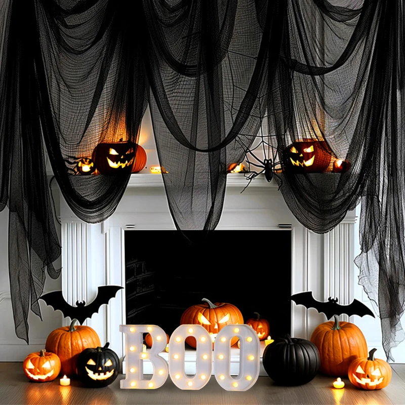 Halloween Decorations-3 LED Marquee Light Up Letters "BOO" Sign Halloween Decor For Kitchen Tabletop Party Indoor