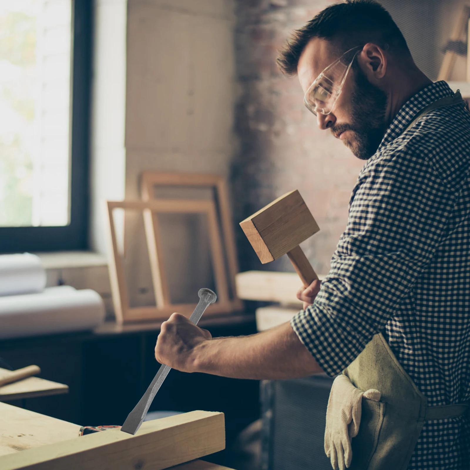 

Stone Carbon Steel Masonry Chisel For Woodworking Heavy Duty Brick Carving Tool Handheld Concrete Rock Engraving Manual