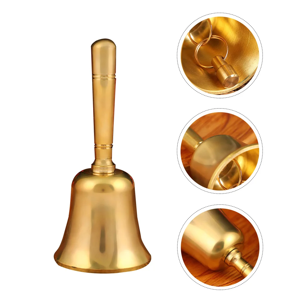 

Brass Handbell Metal for Bar Vintage Hotel Dish Service Doorbell Copper Desk Toy Restaurant Call The