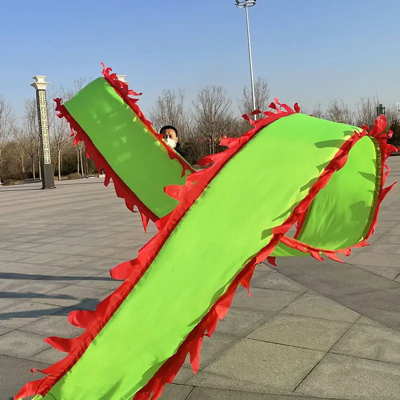 6 Meters Washable Dragon Dance Ribbon Pure Color Fitness Dragon Tail Accessories 75cm (Not Include Head))