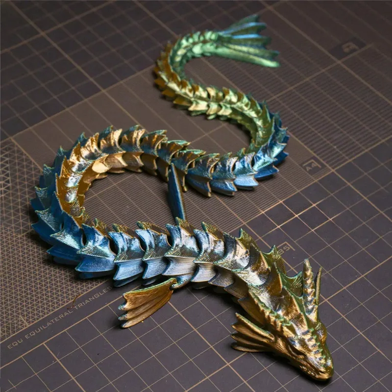 3D Print 45cm Articulated Sea Dragon Model Mythical Dragon Desktop Decor Trending Creative Desk Ornament Gift For Collectors
