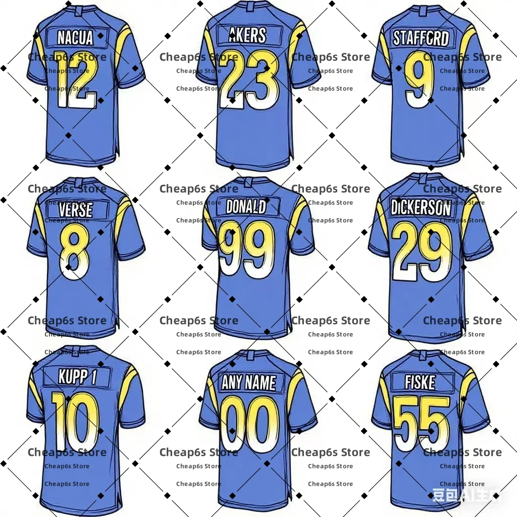 

High Quality Men's Youth Los Angeles American Football Jersey Puka Nacua Jared Verse Cooper Kupp Football Uniform