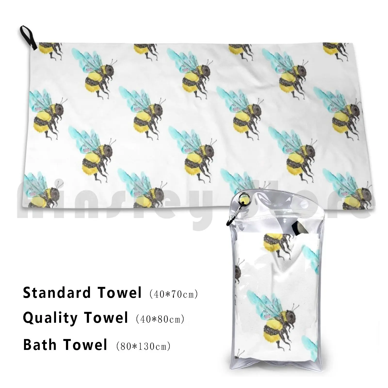 Bee Bee Bumble Bee Custom Towel Bath Towel Bumblebee Honeybee Bumblebee Art Bee Bee Art Bugs Bug Bug Art