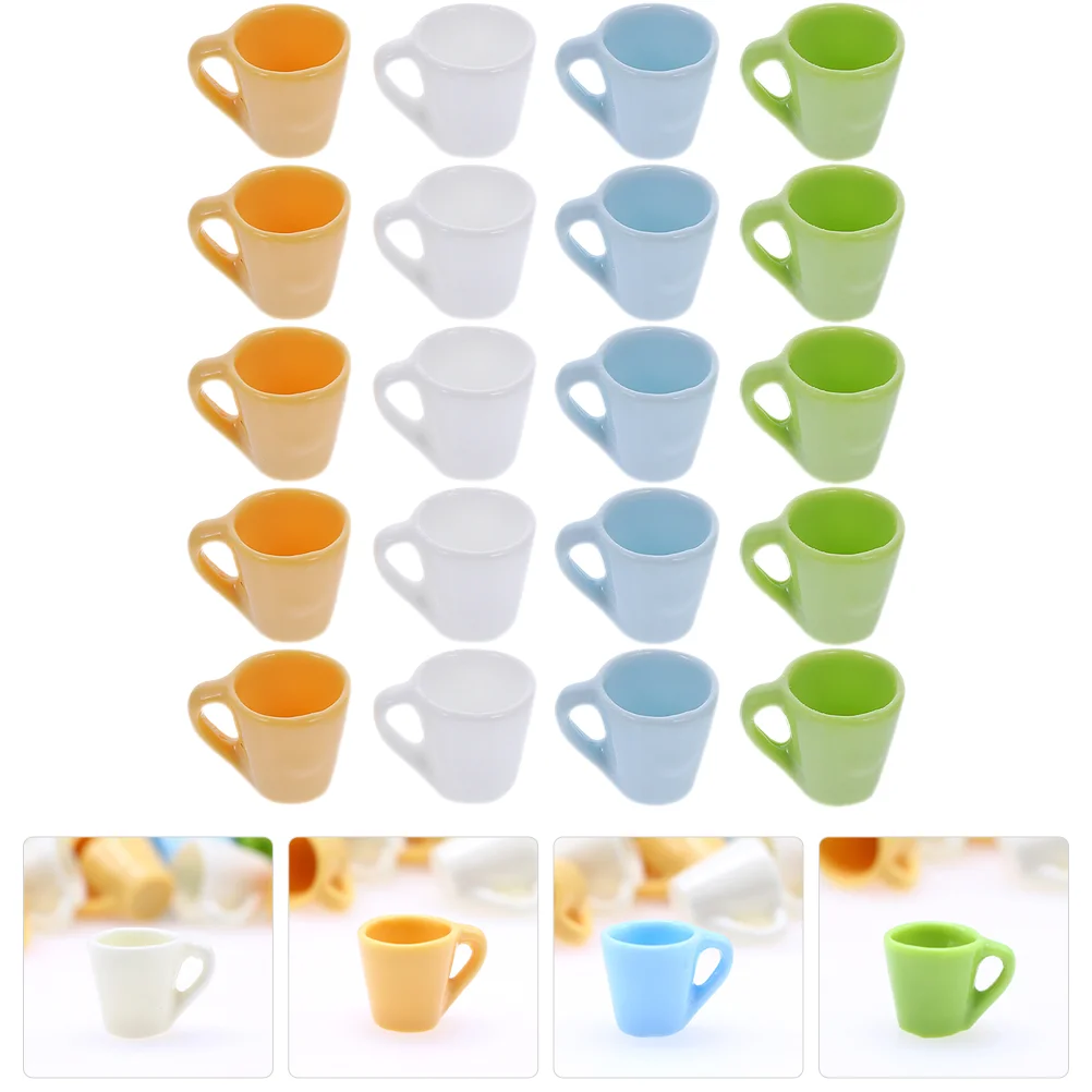 Mini Tasse Décorative en Résine Miniature, Accessoires pour la Maison, le Thé, Accessoires de Cuisine, 20 Pièces