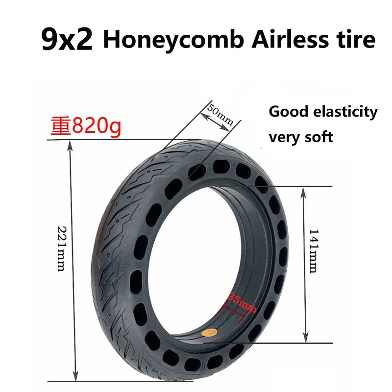 For 9x2 Airless Tire 9.5x2.125 Honeycomb   9-inch Pneumatic Free  for NAENBO E22 Motorized Scooter