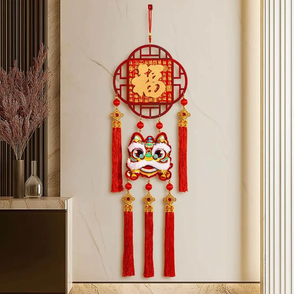 

Double-sided Chinese New Year Decoration Reusable Traditional Spring Festival Pendants with Tassel Good Fortune