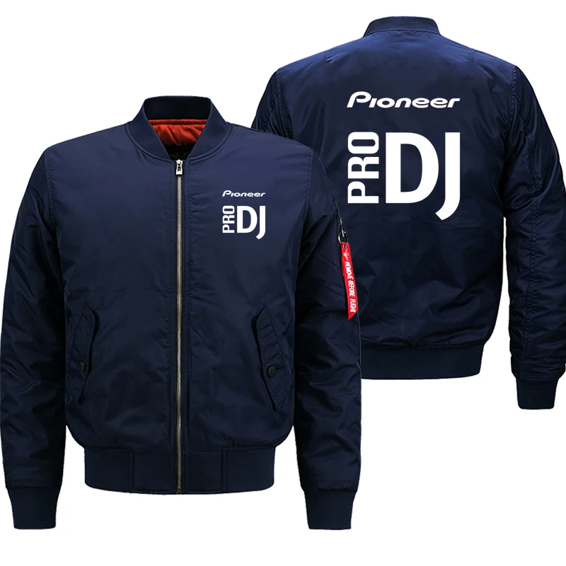 Autumn Winter Men's Cotton Liner Coats Pioneer Pro DJ Printed Customizable Logo Flight Suit Zipper Thicken Warm Jacket Men's