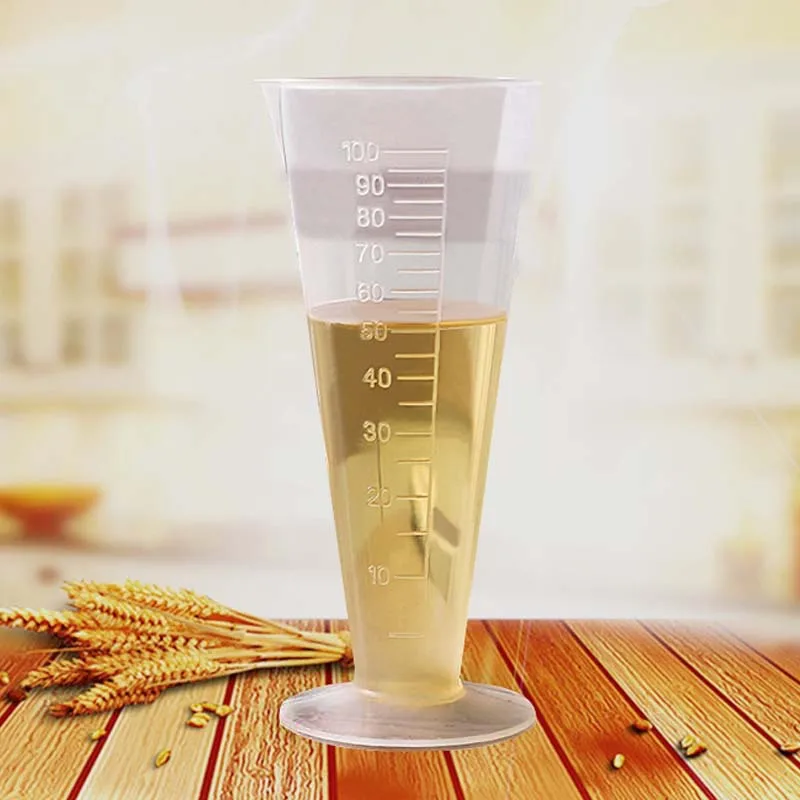100ML Triangular Measuring Cup Scale Transparent Plastic Graduated Cylinder Pour Spout Liquid Container Kitchen Bar Tool 5Pcs