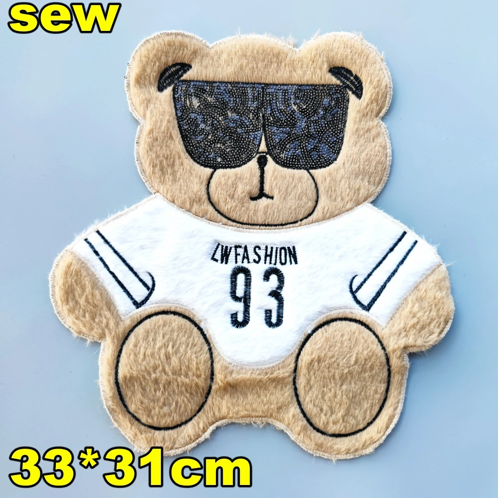 Embroidery Cartoon Badges,towel Patch,bear Appliques,bears Patches for Clothing DIY Accessory WF229278