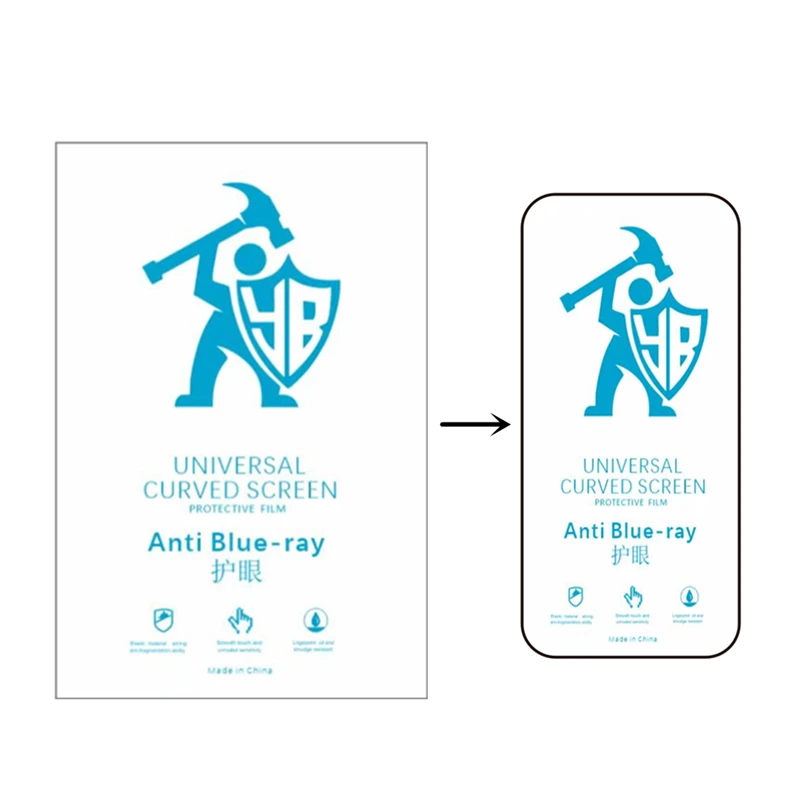 50pcs Anti Blueray Hydrogel Film For Intelligent Cutting Machine HD Eye Care Screen Protector For Mobile Phone Protective Film