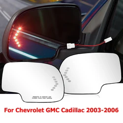Left/Right Side Heated Wing Door Mirror Glass Convex Turn Signal for Chevy GMC Yukon Cadillac 2003 2004 2005 2006 88944391