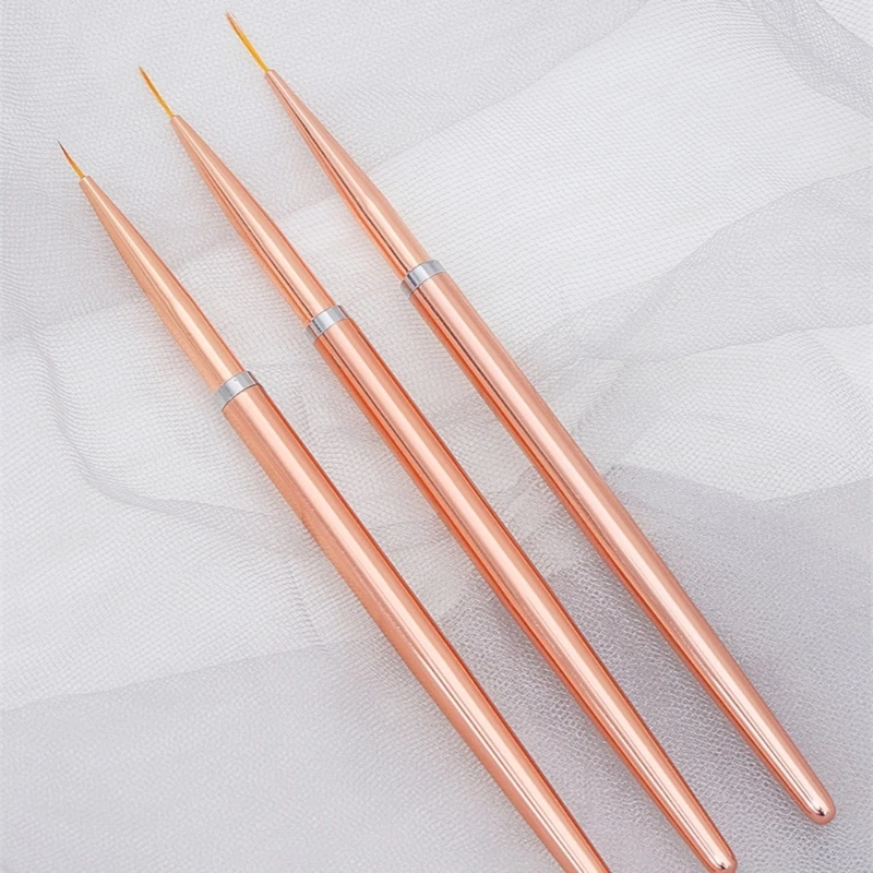 3PCS Art Liner Brushes Nails Gel Polish Painting Art Design Brush Pen Set Dotting Painting Drawing Pen Dropship