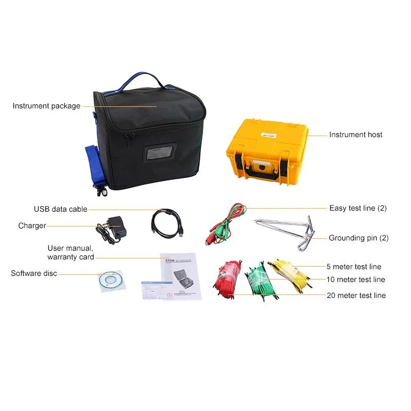 ETCR3000C 0.01Ω-3000Ω Cyfrowy miernik napięcia rezystancji uziemienia Tester impedancji uziemienia Akumulator litowy IP65