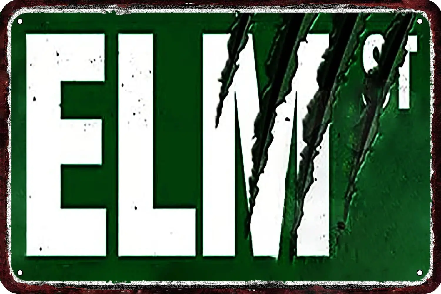 Elm Street Vintage Metal tin Sign Metal Wall Decor Retro Art Tin Sign Look  Decorations for Home Kitchen Garage Bathroom Farm G