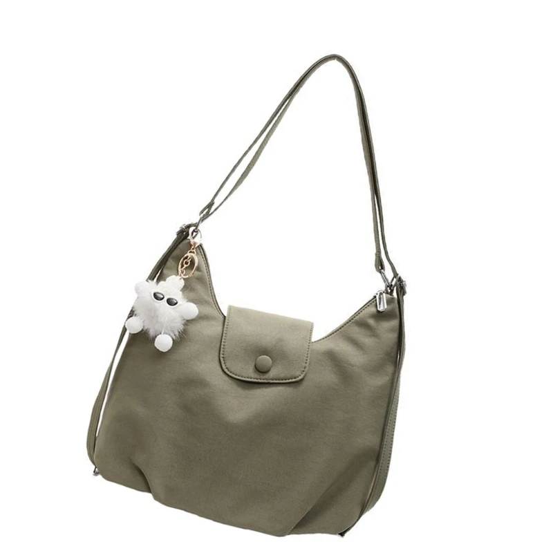 

G5AE Modern Shoulder Bag Practical PU Leather Storage Space Detachable Ornamental Charm