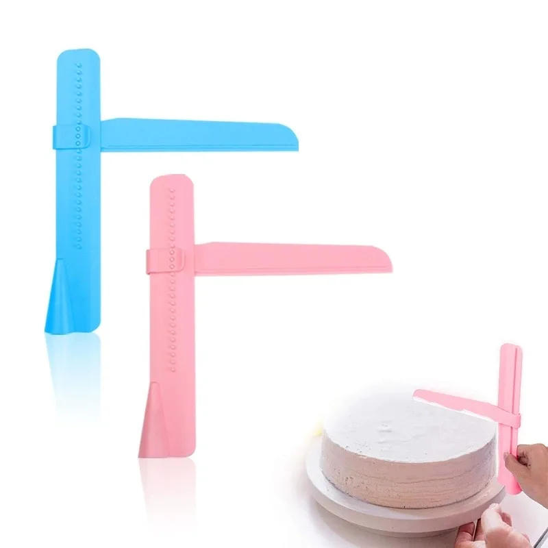 1pc Cake Scraper Plastic Scraper Cream Cake Smoother Adjustable Height Smoothing Tool Plastic Scraper Tool for Smoothing Edges