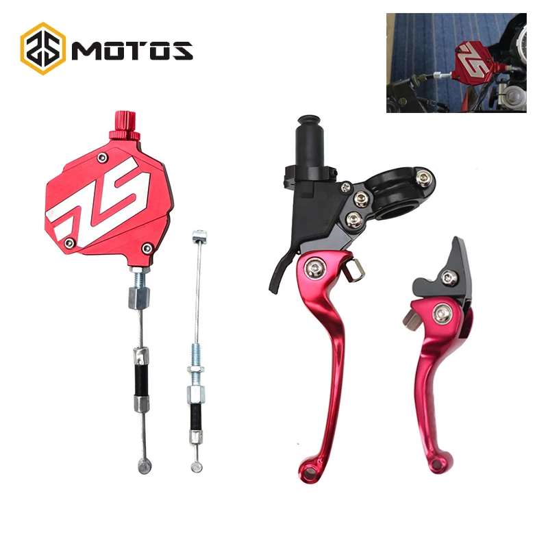 ZS MOTOS Stunt Clutch Lever Easy Pull Clutch Cable System Lite Clutch Kit For Kawasa Z650 Z750 Z900 Z800 Z1000 ZX6R ZX10R KLX