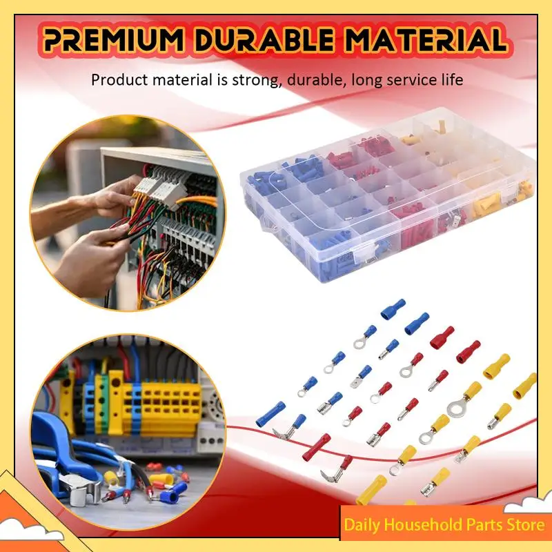 720Pcs Cable Lugs Assortment Kit Wire Flat Female And Male Insulated Electric Wire Cable Connectors Crimp Terminals Set HOT!