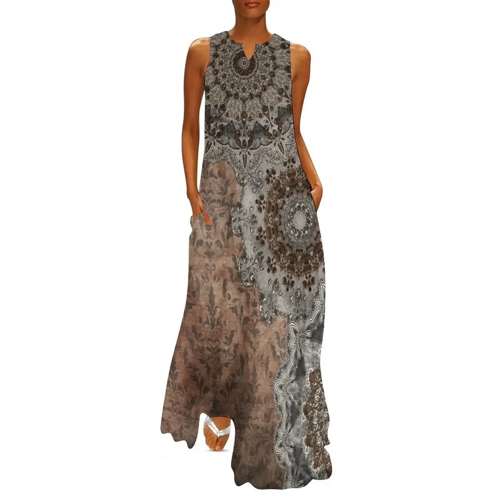 

Vintage Mandala Long Dress elegant evening dresses for women 2025 summer women's suit dress korean style dress summer